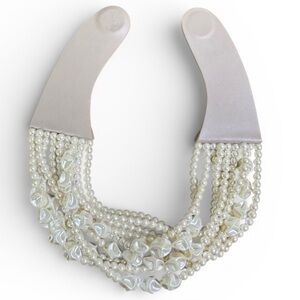 Fairchild Baldwin BELLA Necklace Baroque Pearl Leather Choker Collar 16 Inch